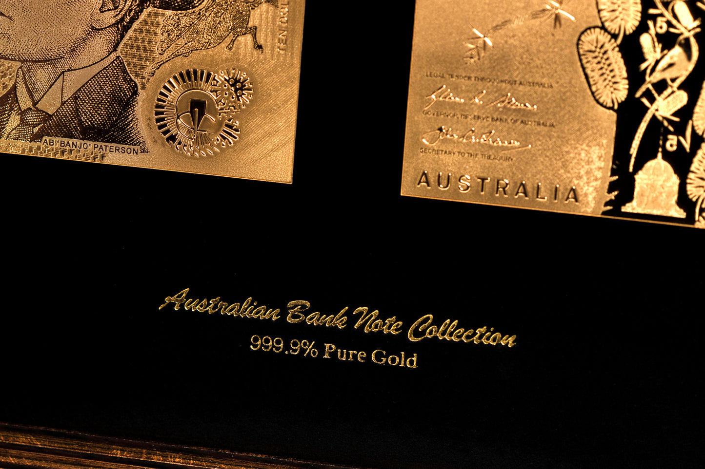 24 Carat Gold Australian 5 Banknote set $100, $50, $20, $10, $5