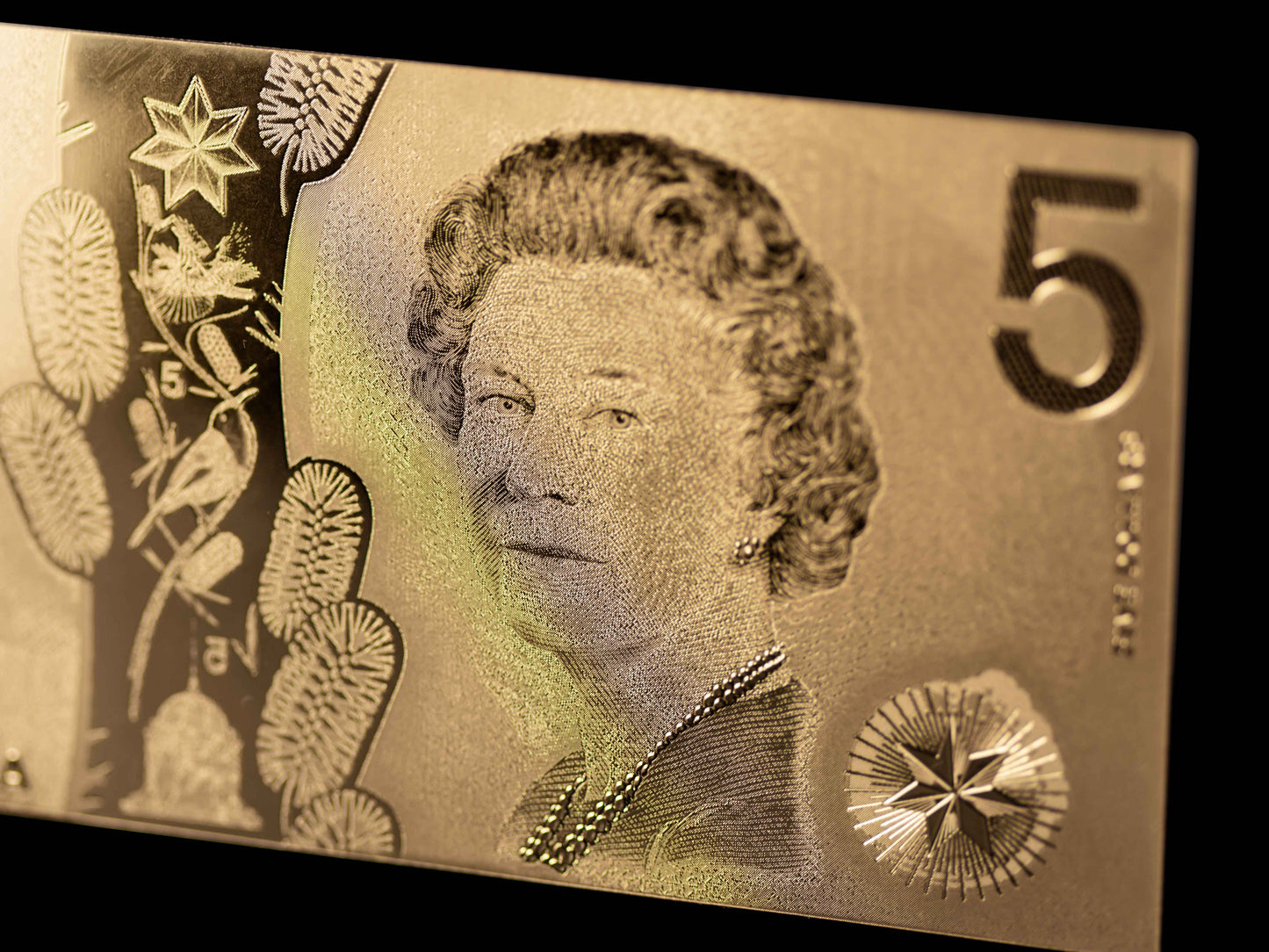 24 Carat Gold Australian $5 Banknote