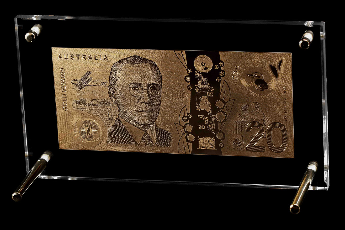 24 Carat Gold Australian $20 Banknote