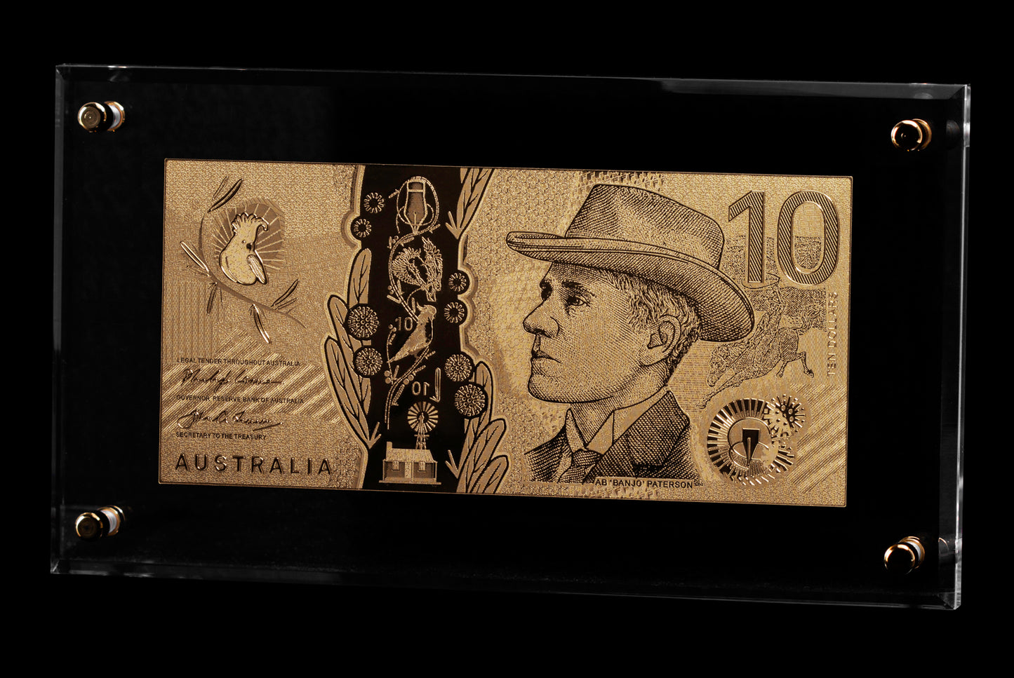 24 Carat Gold Australian $10 Banknote