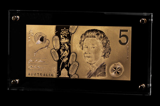 24 Carat Gold Australian $5 Banknote